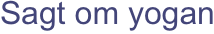 Sagt om yogan